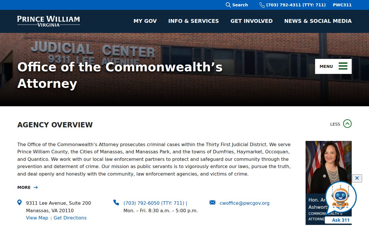 Commonwealth's Attorney role in Haymarket criminal court records
