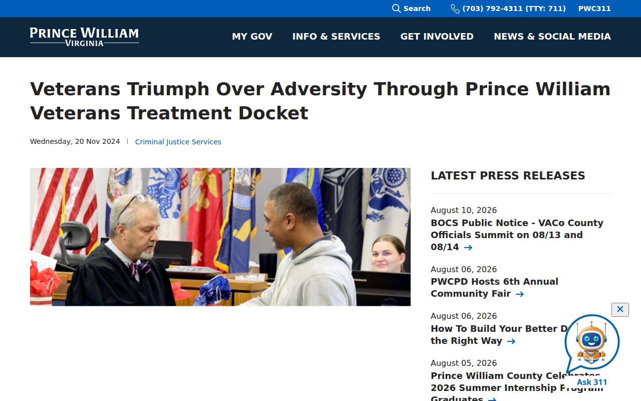 Haymarket criminal records and Veterans Treatment Docket graduation outcomes