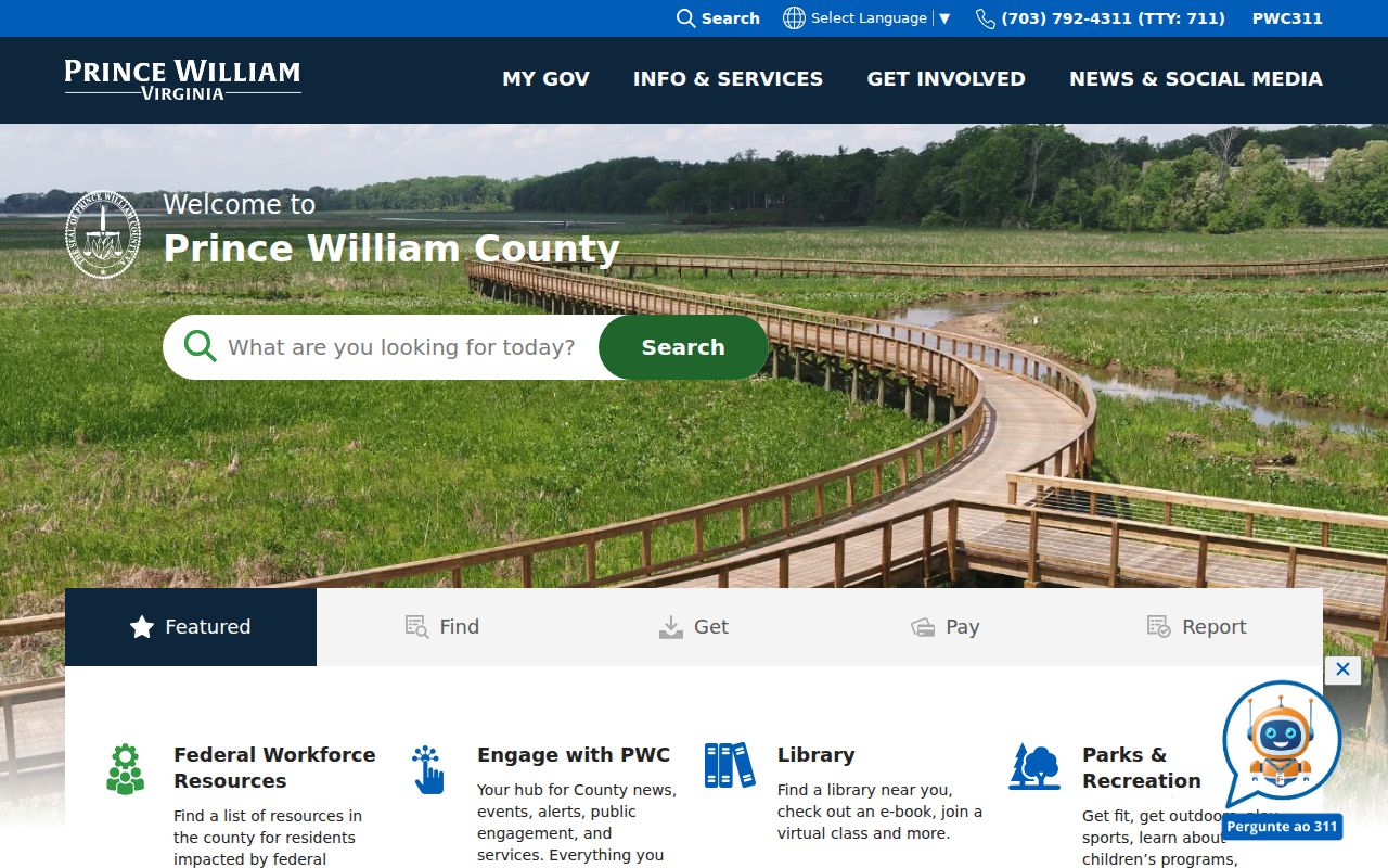 Prince William County government criminal record department directory