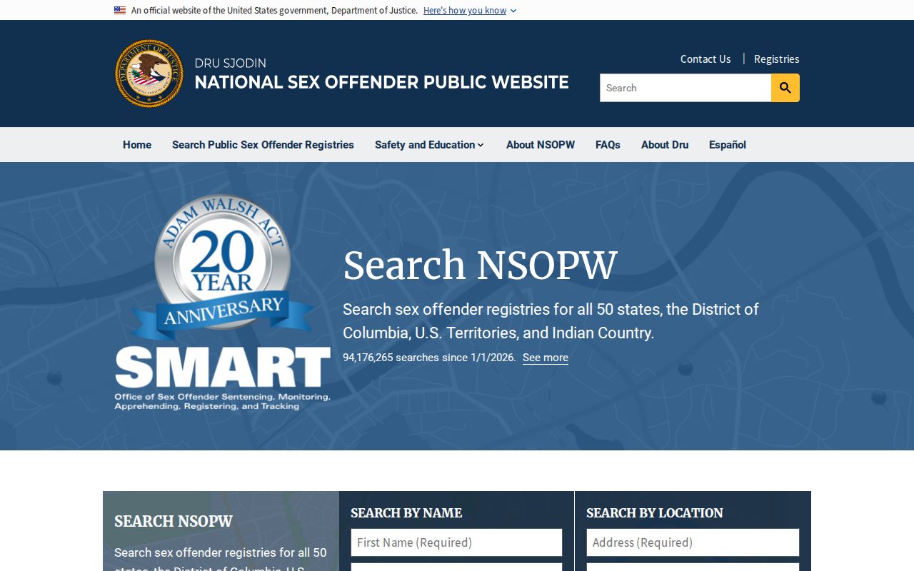Prince William County sex offender search through the National Sex Offender Public Website